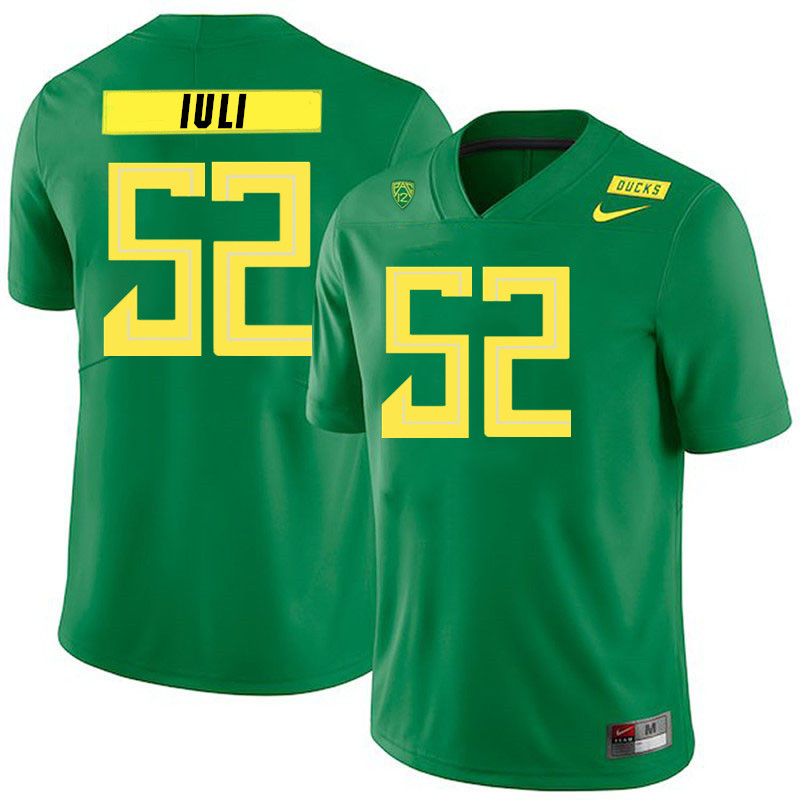 Men #52 Dave Iuli Oregon Ducks College Football Jerseys Stitched Sale-Green - Click Image to Close